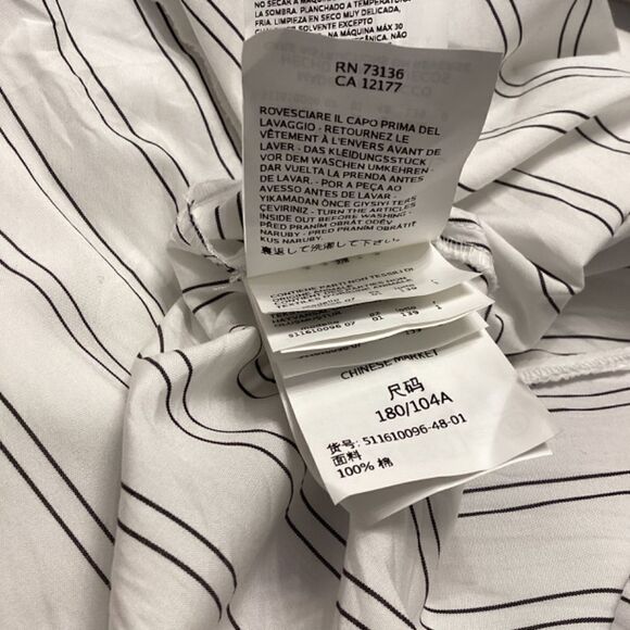 Max Mara Weekend White Striped Cotton Shirt Size 14 - Picture 14 of 15